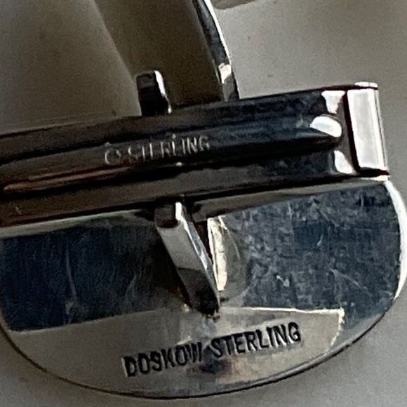 Vintage Estate Fine Sterling Silver Oval Engravable Cufflinks - Picture 6 of 8